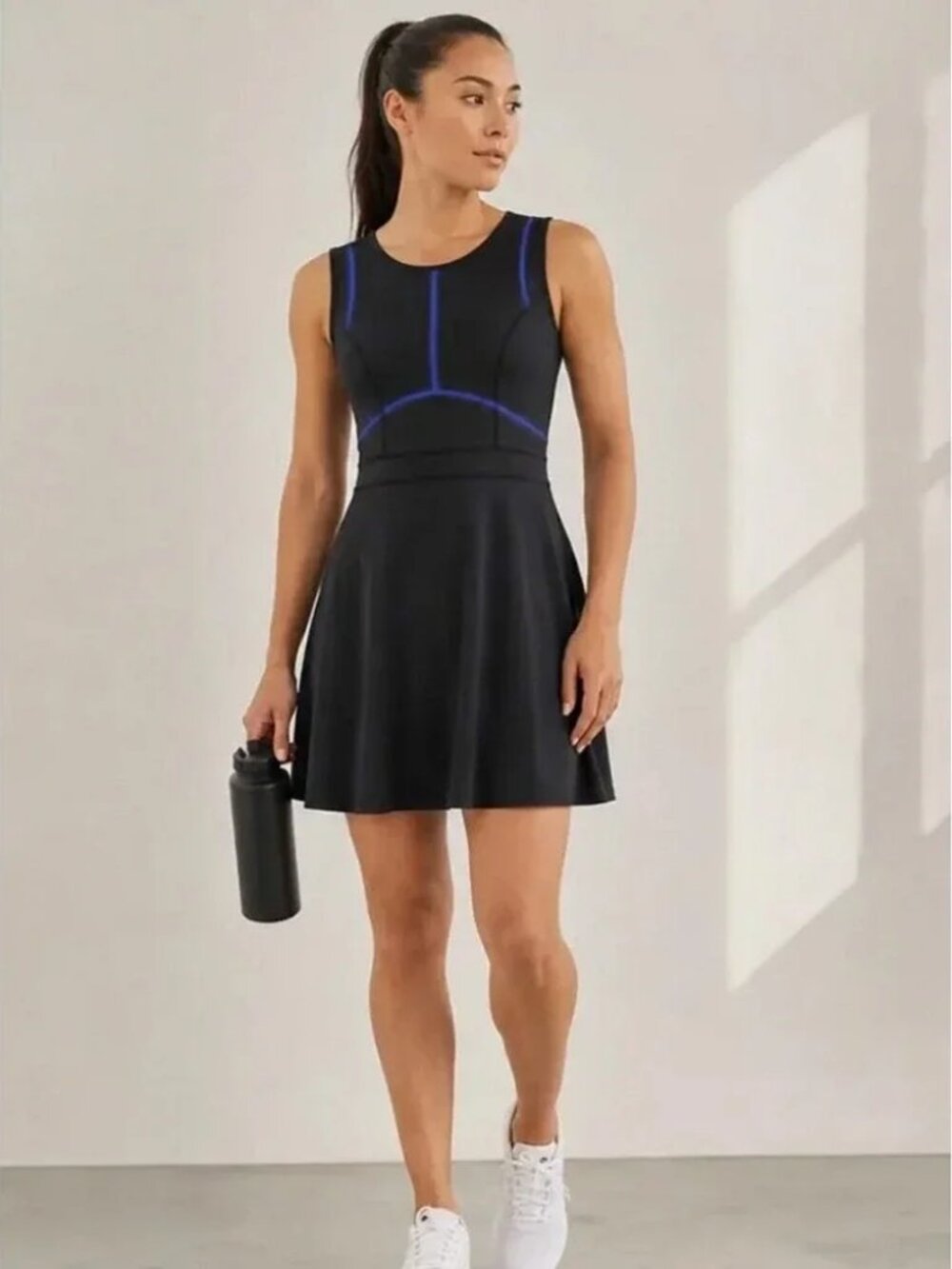 Title Nine Dream Dress Black Fit & Flare Sleeveless Sporty Mini Dress XS